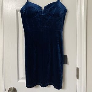 Royal blue velvet lulus dress size medium